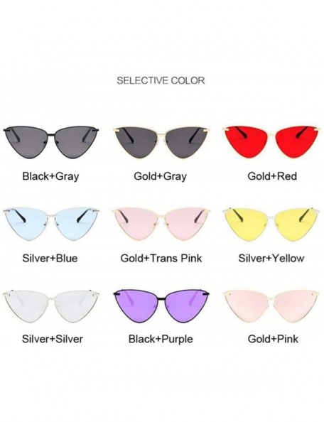 Aviator Cat Eye Sunglasses Women Vintage Retro Ladies Brand Designer Sun GoldTransPink - Blackpurple - CM18XAL2L25 $9.65