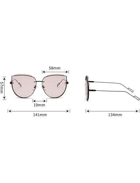 Cat Eye Men's and women's fashion retro cat's eye iron frame sunglasses sunglasses prom mirror party travel - Brown - CS18T4L...