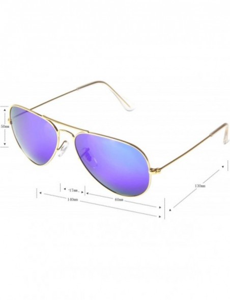 Oversized Classic Aviator Metal Frame Sunglasses Men Women Glasses Lmo-025 - Polarized Blue 58mm - CP11T001V15 $26.88