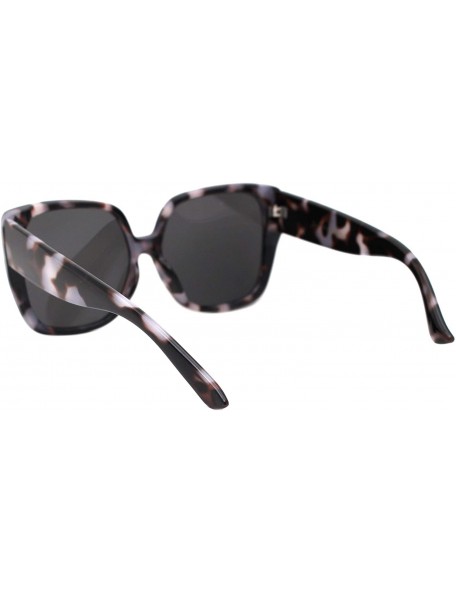 Oversized Womens Oversized Sunglasses Chic Square Trendy Fashion Shades UV 400 - Grey Tortoise (Black) - CC19768RTDX $12.45