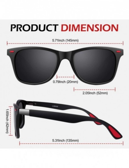 Rectangular Polarized Sunglasses for Men Driving Sun glasses Shades 80's Retro Style Brand Design Square - C518NCNAQUO $14.30