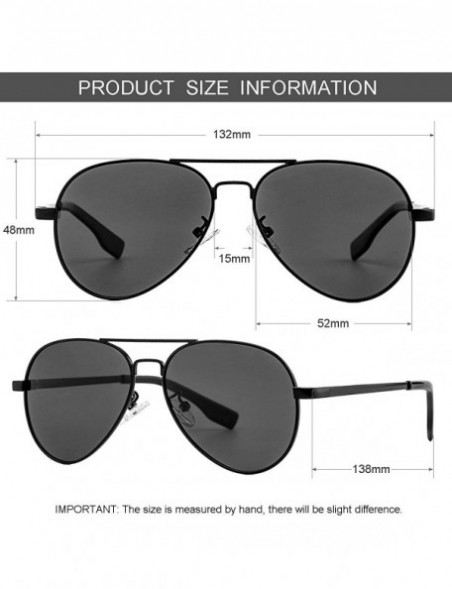 Sport Polarized Small Aviator Sunglasses for Small Face Women Men Juniors - 52mm - A2 Black/Grey - C0192UAL5S0 $12.50