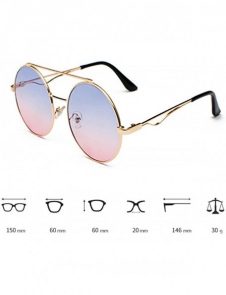 Round Men women Metal Round Sunglasses Slim frame Colored Flat Lens 60mm - Silver - CH18EQE7E36 $8.82