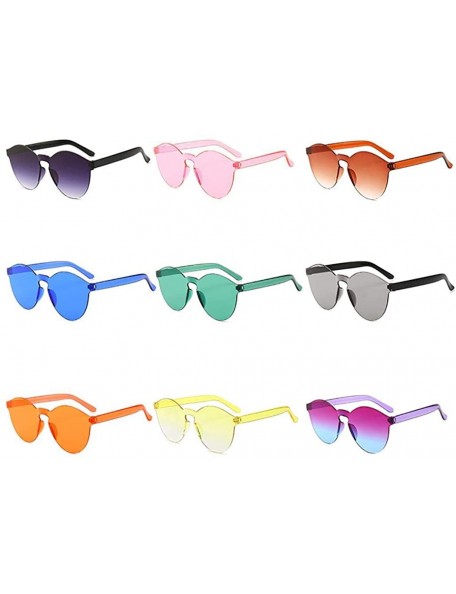 Round Unisex Fashion Candy Colors Round Outdoor Sunglasses Sunglasses - Light Pink - C71902YTR07 $14.33