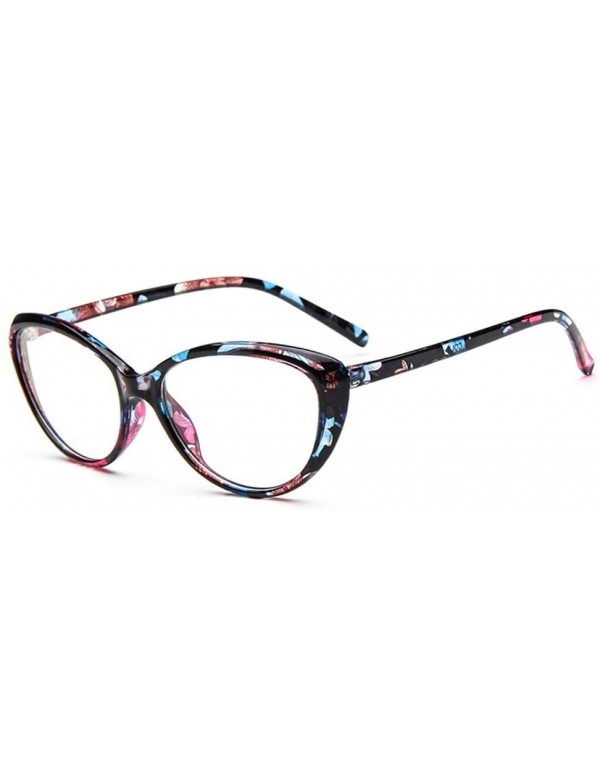 Cat Eye Fashion Nearsighted Cat Eye - 1.75 Myopia Glasses Womens Floral Frame Cateye Style Distance Spectacles - Floral - C91...