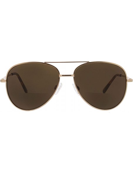 Aviator Heat Wave Bifocal Aviator Reading Sunglasses- Gold- 56 mm + 2.5 - CD19652YZND $29.52