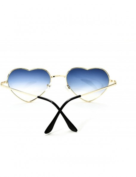 Aviator 6 Packs Thin Metal Frame Aviator Unisex Heart Sunglasses - Blue Gradient - CC18E308Q36 $22.80