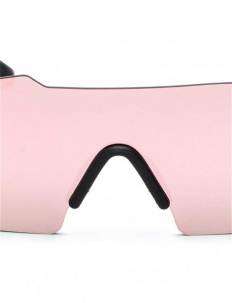 Rectangular Individual frame of all-in-one dazzling sunglasses for men and women - 0004 pink Lenses C3 - C618OEXC7QL $8.13