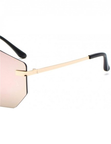 Rectangular Individual frame of all-in-one dazzling sunglasses for men and women - 0004 pink Lenses C3 - C618OEXC7QL $8.13