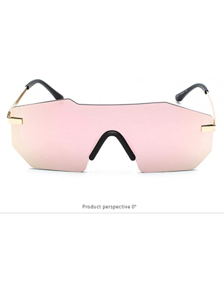 Rectangular Individual frame of all-in-one dazzling sunglasses for men and women - 0004 pink Lenses C3 - C618OEXC7QL $8.13