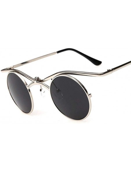 Round Gothic Men Women Sunglasses Gafas Round Metal Frame Steampunk C7 - C6 - CX18YR3W547 $10.86