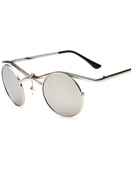 Round Gothic Men Women Sunglasses Gafas Round Metal Frame Steampunk C7 - C6 - CX18YR3W547 $10.86