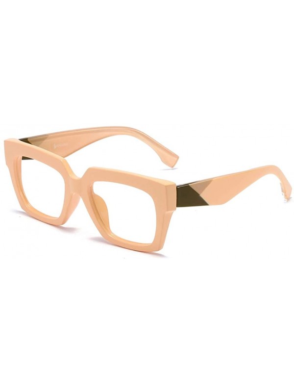 Cat Eye Anti-Blue Blocker Light Square Reading Glasses w/Leopard Arms - Anti Blue - Nude - CQ18YQWTDUR $12.08