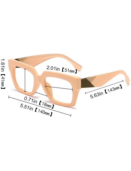 Cat Eye Anti-Blue Blocker Light Square Reading Glasses w/Leopard Arms - Anti Blue - Nude - CQ18YQWTDUR $12.08