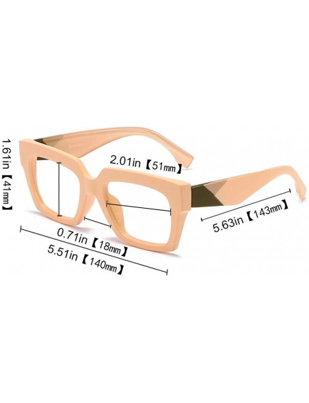 Cat Eye Anti-Blue Blocker Light Square Reading Glasses w/Leopard Arms - Anti Blue - Nude - CQ18YQWTDUR $12.08