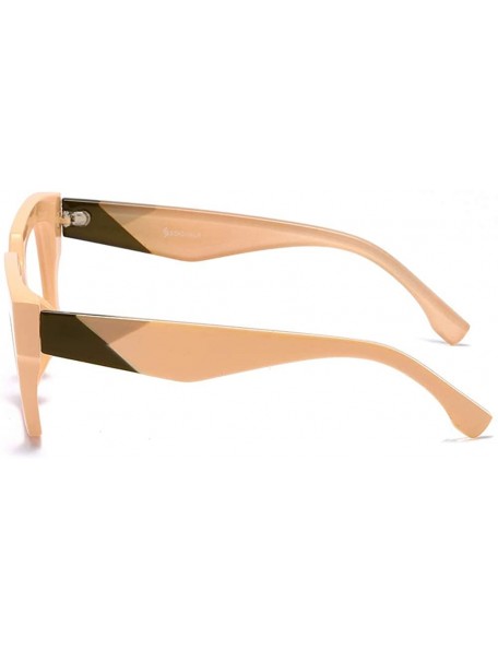 Cat Eye Anti-Blue Blocker Light Square Reading Glasses w/Leopard Arms - Anti Blue - Nude - CQ18YQWTDUR $12.08