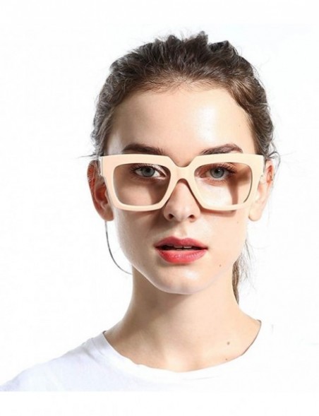 Cat Eye Anti-Blue Blocker Light Square Reading Glasses w/Leopard Arms - Anti Blue - Nude - CQ18YQWTDUR $12.08