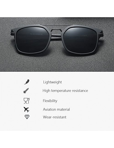 Wayfarer Men Sunglasses Polarized Classic Vintage Driving Eyewear Black Light - Black B5 - CD18DL65COX $13.61