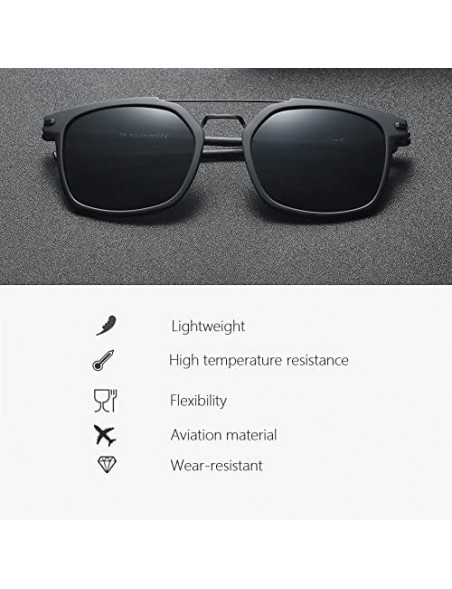 Wayfarer Men Sunglasses Polarized Classic Vintage Driving Eyewear Black Light - Black B5 - CD18DL65COX $13.61