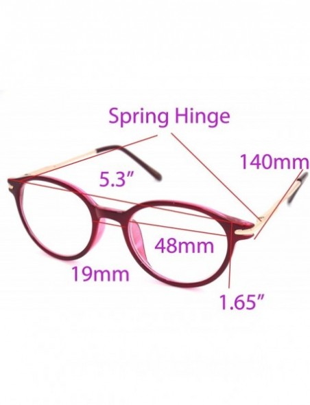 Round shoolboy Round fullRim Lightweight Reading Glasses - A1 Shiny Burgundy Gold - CD18AXOAZDZ $14.08