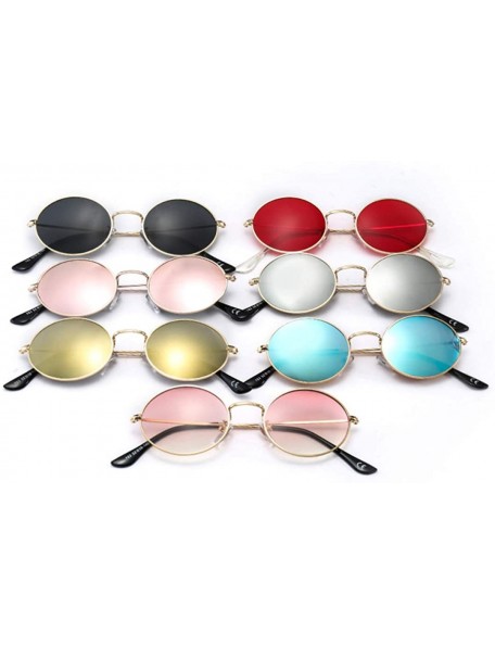 Wayfarer Vintage Small Oval Sunglasses Women Men Black Glasses Retro Driving Sun Glasses UV400 - Gold Lightpink - CQ18TTAYMDE...