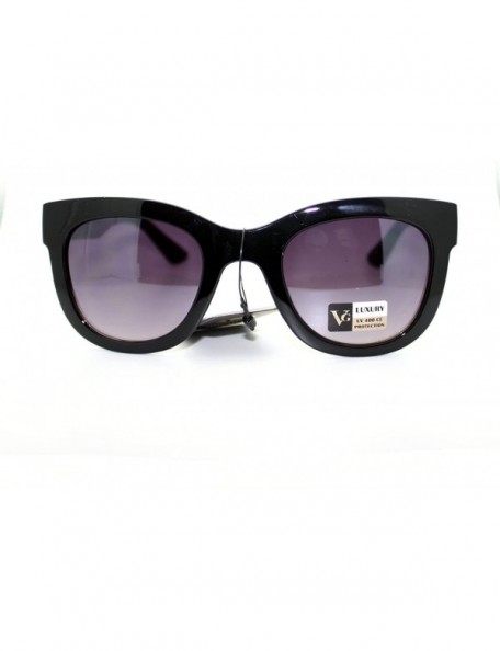 Square Womens Fashion Sunglasses Vintage Floral Design Metal Temple - Black Gun Metal - C011VDBN9JV $10.64