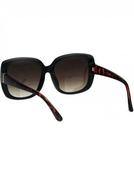 Square Womens Vintage Fashion Sunglasses Square Frame Stripe Design UV 400 - Black Tortoise (Brown) - C118RGOE7ZS $14.28