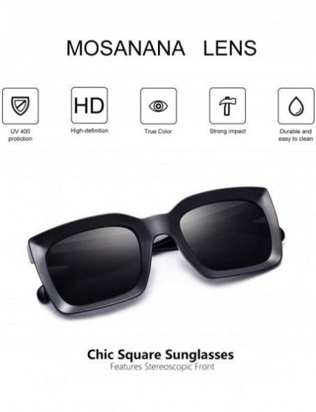 Oversized Square Sunglasses for Women Stylish Fashion Sunnies MS51805 - Black - CY18RWHWIZ7 $14.36