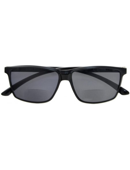 Rimless Bifocal Sunglasses with 180° Spring Hinges (Black Frame- Grey Lens +1.0) - S032-grey-lens - C917Y0E9GTA $9.59