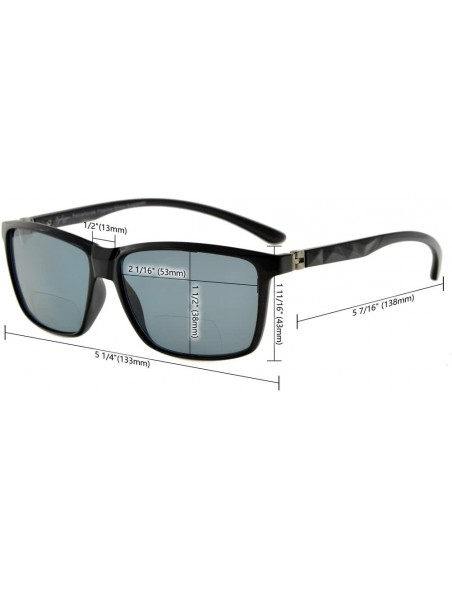 Rimless Bifocal Sunglasses with 180° Spring Hinges (Black Frame- Grey Lens +1.0) - S032-grey-lens - C917Y0E9GTA $9.59