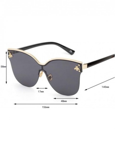 Aviator Fashion big frame one-piece sunglasses - PC lens metal frame trend sunglasses - C - CS18S0U7ZNY $39.85