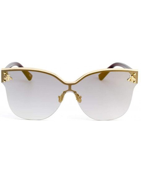 Aviator Fashion big frame one-piece sunglasses - PC lens metal frame trend sunglasses - C - CS18S0U7ZNY $39.85