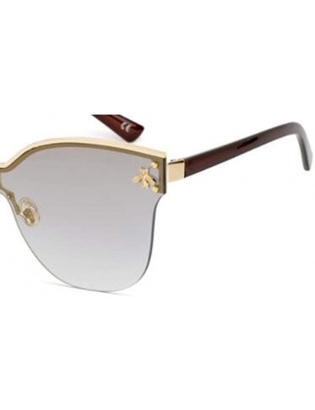 Aviator Fashion big frame one-piece sunglasses - PC lens metal frame trend sunglasses - C - CS18S0U7ZNY $39.85