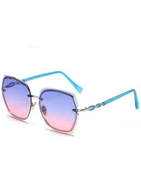 Rectangular Women's Classic Square Polarized Retro Sunglasses Metal Frame with Protective Case - CX18A9UR73M $14.49