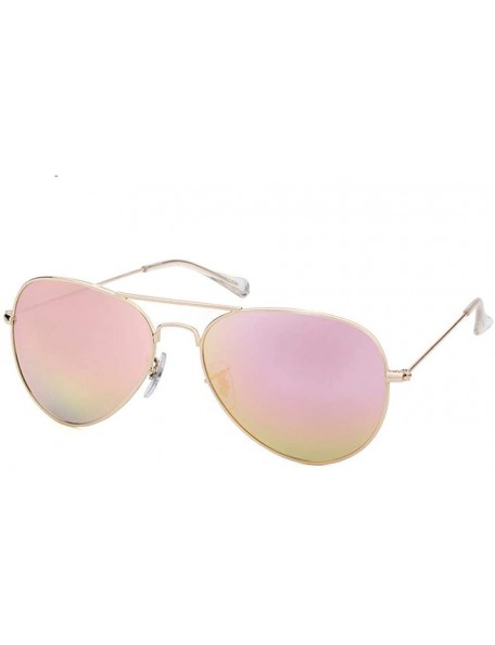 Oversized Pinglas Retro Sunglasses Women Polarized Blue Metal Frame Gradient Mirror Green - Blue - CD18YZWWWO6 $17.18