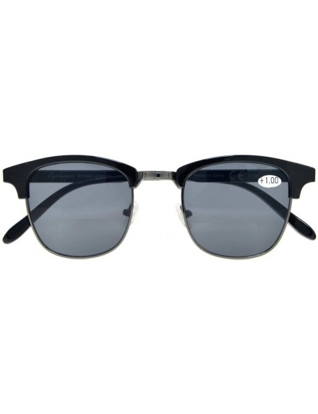 Semi-rimless Mens Bifocal Sunglasses Semi-Rimless Grey Lens +3.0 - R125-grey Lens - CB17X0EWQ5D $9.23