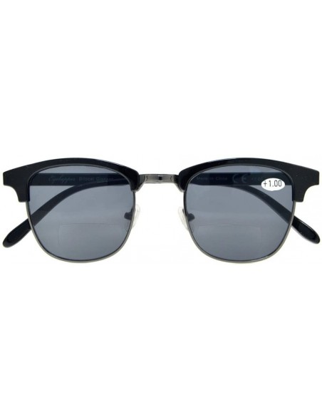 Semi-rimless Mens Bifocal Sunglasses Semi-Rimless Grey Lens +3.0 - R125-grey Lens - CB17X0EWQ5D $9.23