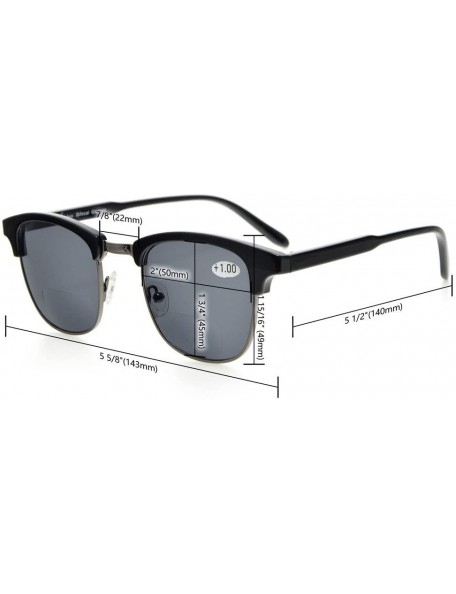 Semi-rimless Mens Bifocal Sunglasses Semi-Rimless Grey Lens +3.0 - R125-grey Lens - CB17X0EWQ5D $9.23