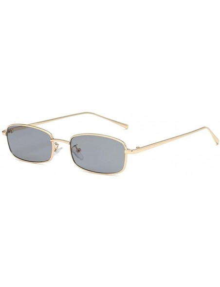 Square Unisex Vintage Square Sunglasses-Retro Small Metal Frame UV400 - Gold/Silver - CH196M5GY3N $7.88