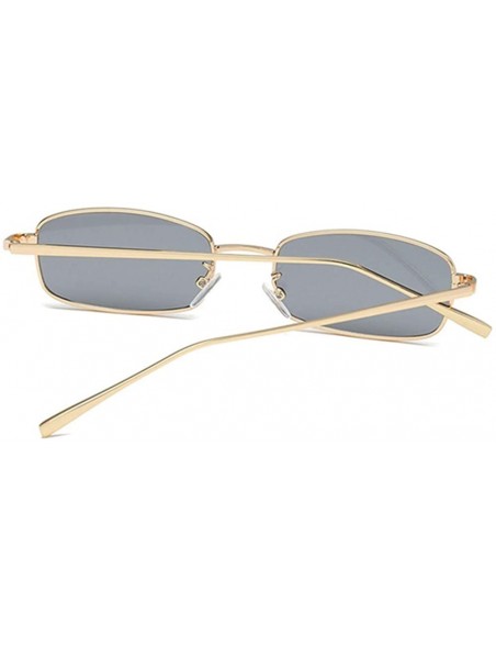 Square Unisex Vintage Square Sunglasses-Retro Small Metal Frame UV400 - Gold/Silver - CH196M5GY3N $7.88