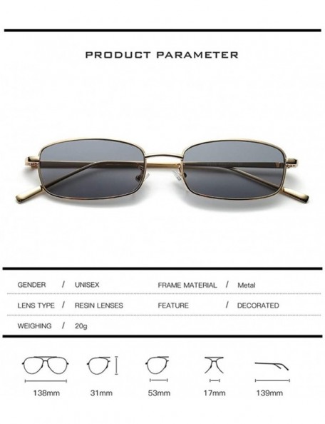 Square Unisex Vintage Square Sunglasses-Retro Small Metal Frame UV400 - Gold/Silver - CH196M5GY3N $7.88