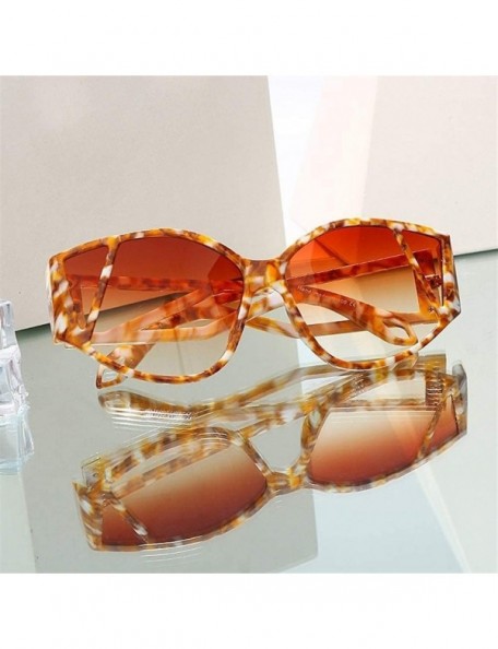 Oversized Marbling Oversized Frame Sunglasses for Women Unique Eyewear UV400 - C5 - CK190HDYM70 $9.29