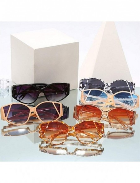 Oversized Marbling Oversized Frame Sunglasses for Women Unique Eyewear UV400 - C5 - CK190HDYM70 $9.29