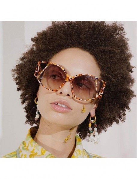 Oversized Marbling Oversized Frame Sunglasses for Women Unique Eyewear UV400 - C5 - CK190HDYM70 $9.29