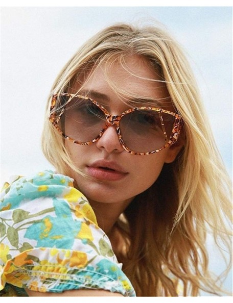 Oversized Marbling Oversized Frame Sunglasses for Women Unique Eyewear UV400 - C5 - CK190HDYM70 $9.29