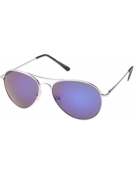 Round 'Kingsburg' Aviator Fashion Sunglasses - Blue - C711OJZAO95 $8.87