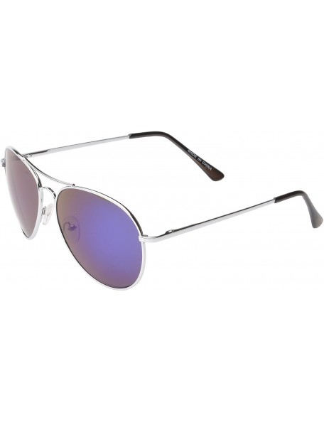 Round 'Kingsburg' Aviator Fashion Sunglasses - Blue - C711OJZAO95 $8.87