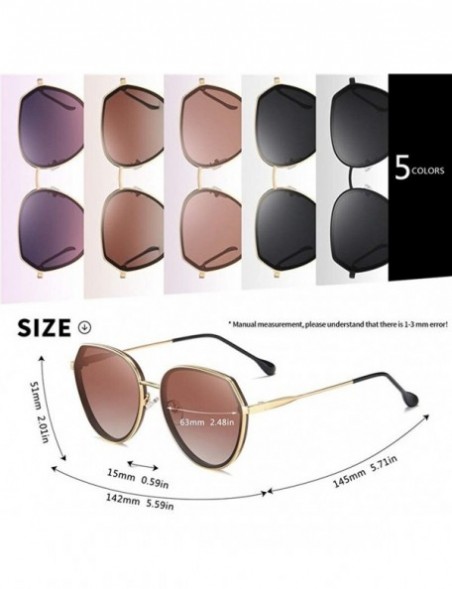 Rectangular Women Polarized Sunglasses Fashion Gradient Lens Sun Glasses Female Goggle for Ladies UV400 - C5purple - CV199HUQ...