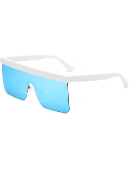 Square One Piece Polarized Sunglasses for Women and Men Flat Top Square Polarized Shades UV400 - Black Grey - CV190886MY2 $10.15