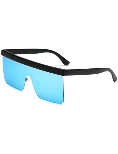 Square One Piece Polarized Sunglasses for Women and Men Flat Top Square Polarized Shades UV400 - Black Grey - CV190886MY2 $10.15